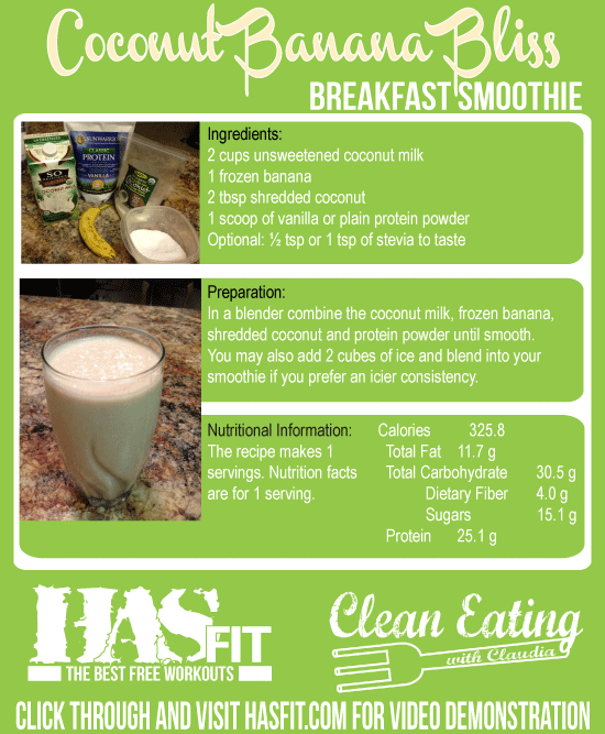 Banana Breakfast Smoothie Diet