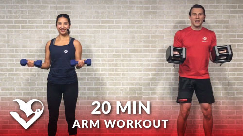 workout arm arms minute hasfit dumbbells biceps triceps weights workouts