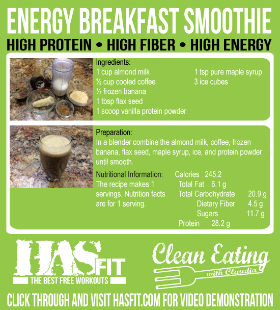 High Energy Breakfast Smoothie Recipe