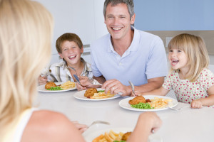 Family Eating A meal,mealtime Together