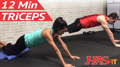 12 Minute Dumbbell Triceps Workout - HASfit - Free Full Length Workout ...