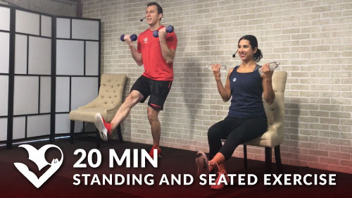 Quick 20 Min Chair Aerobic and Strength Workout 