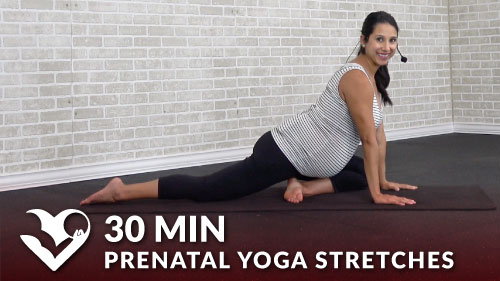 30 Min Prenatal Yoga Stretches - HASfit - Free Full Length ...