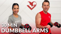 30 Min TOTAL ARM WORKOUT WITH DUMBBELLS (Biceps, Triceps + Shoulders) 